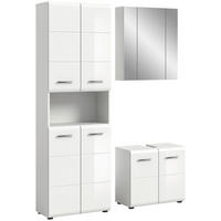 Badezimmer-Set ICE weiß weiß Hochglanz B/H/T: ca. 135x190x32 cm ICE - weiß (135,00/190,00/32,00cm) - xonox.home