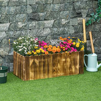Outsunny Hochbeet mit Holzplatte braun Holz B/H/L: ca. 33x30x80 cm Hochbeet 845-106 - braun (80,00/33,00/30,00cm) - Outsunny