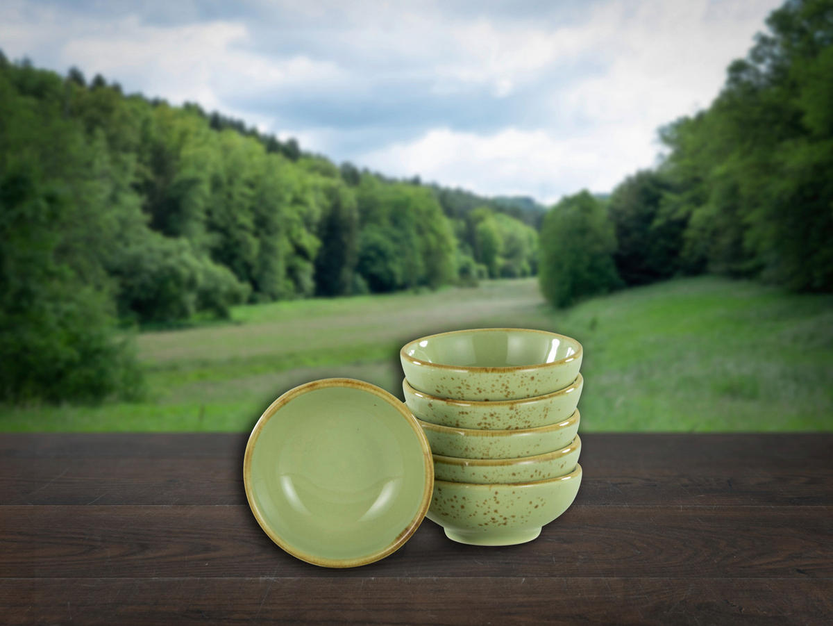 CreaTable Schalen-Set NATURE COLLECTION grün Steinzeug D: ca. 8 cm NATURE COLLECTION - grün (8,00cm) - CreaTable
