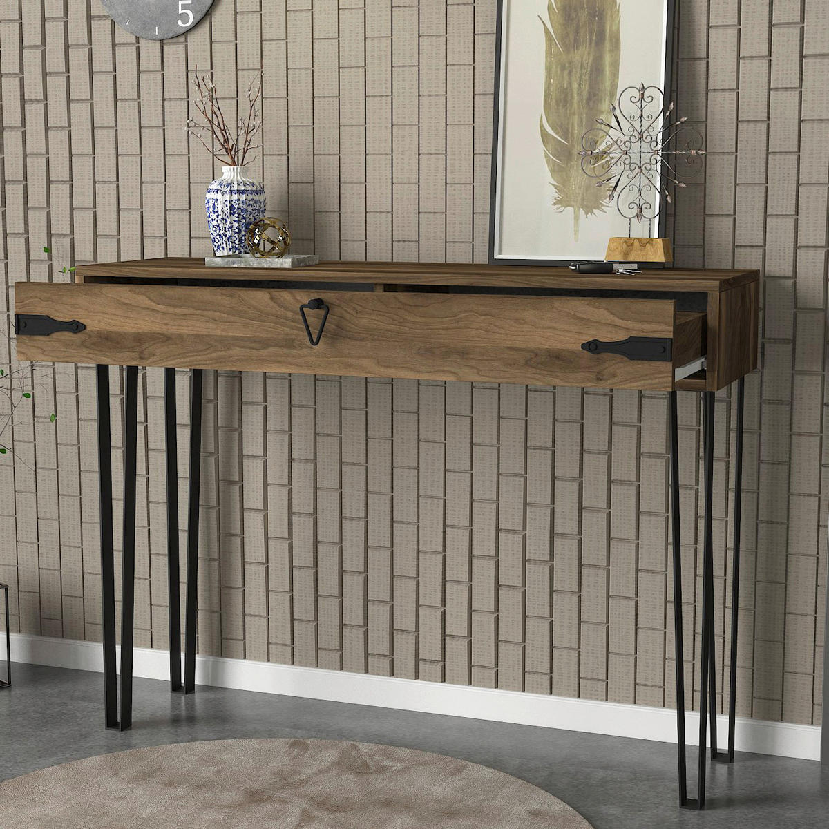 Konsolentisch Genova walnuss Nachbildung Spanplatte B/H/T: ca. 120x90x35 cm Genova - walnuss (120,00/90,00/35,00cm) - moebel17