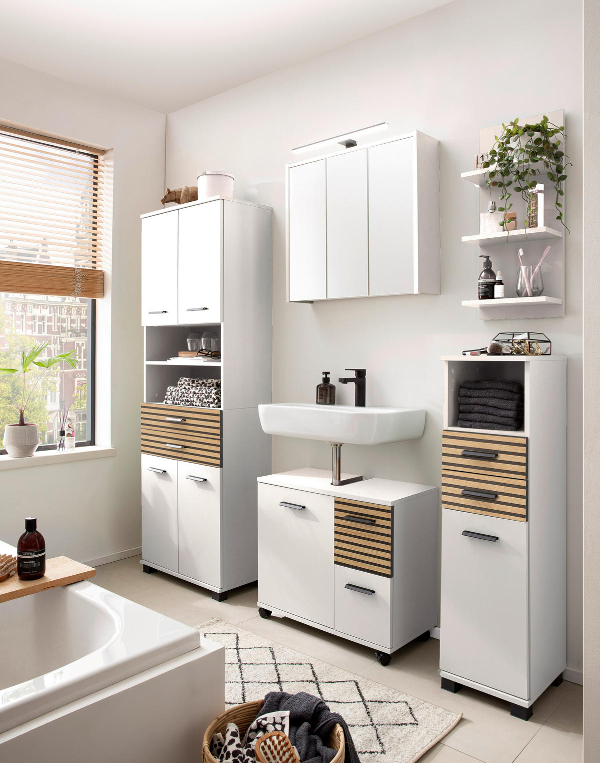 Highboard Katta weiß matt B/H/T: ca. 59,8x110,5x32,6 cm Katta - weiß (59,80/110,50/32,60cm) - Schildmeyer