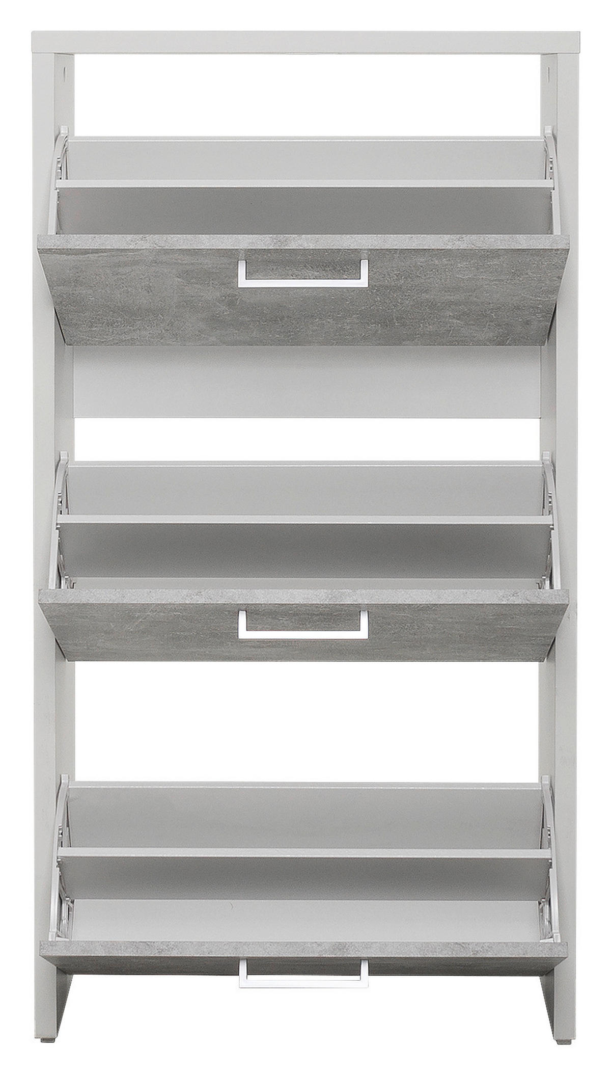 Schuhkipper Fulda Beton Optik weiß B/H/T: ca. 61x115x25 cm Fulda - Beton/weiß (61,00/115,00/25,00cm)