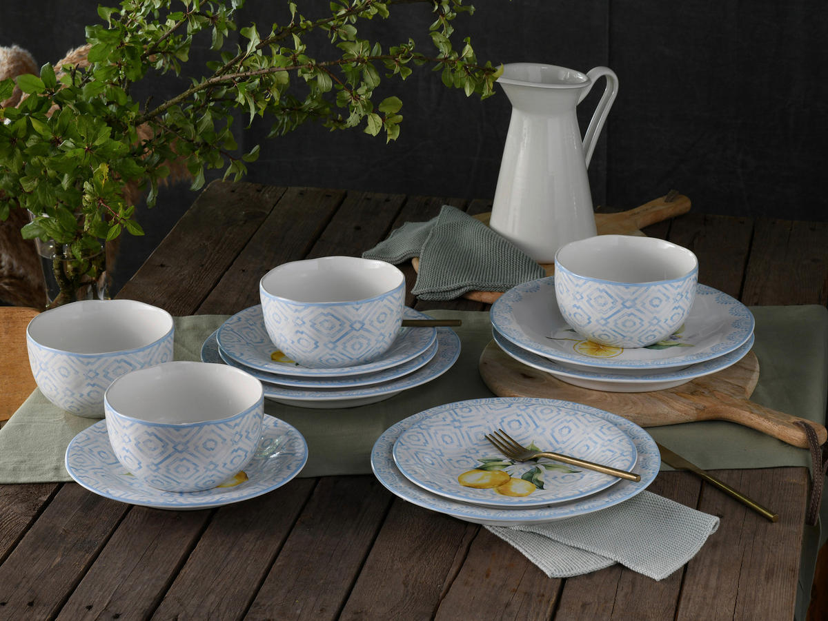 CreaTable Tafelservice Lemoncello bunt Steinzeug 12 tlg. Lemoncello - bunt - CreaTable