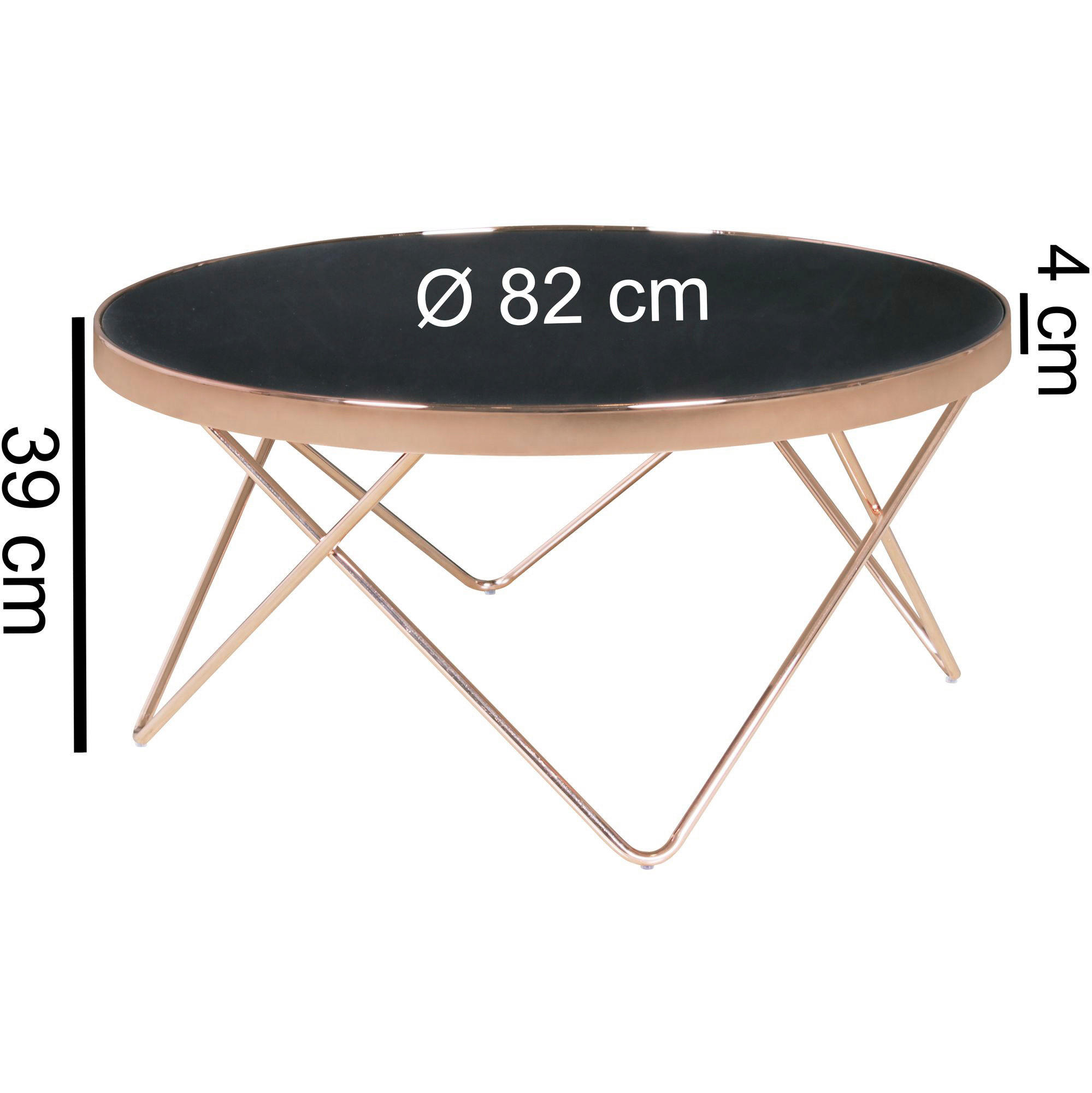 Couchtisch schwarz Kupfer H/D: ca. 40x82...