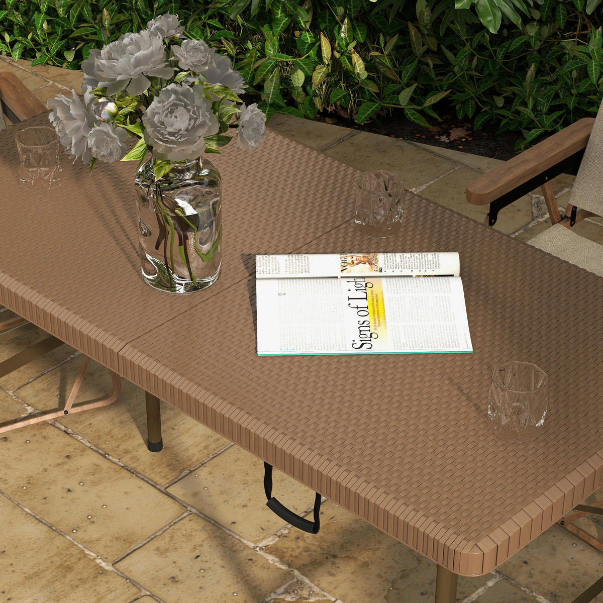 Outsunny Campingtisch B/H/L: ca. 60x73x122 cm Campingtisch - braun (122,00/60,00/73,00cm) - Outsunny