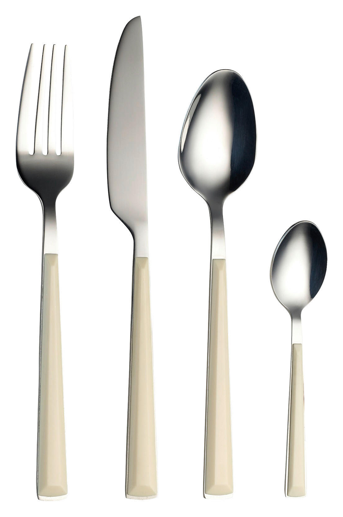 ECHTWERK Besteckset Basic creme Edelstahl 16 tlg. Basic - creme (25,50/24,00/5,50cm) - ECHTWERK