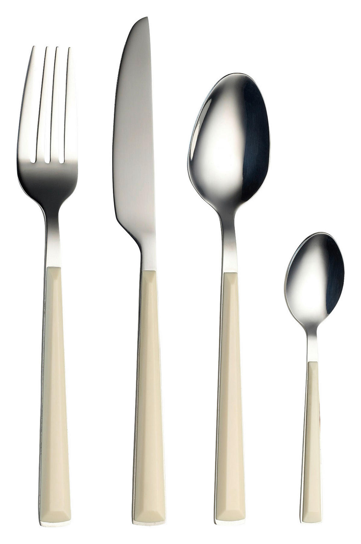 ECHTWERK Besteckset Basic creme Edelstahl 16 tlg. Basic - creme (25,50/24,00/5,50cm) - ECHTWERK