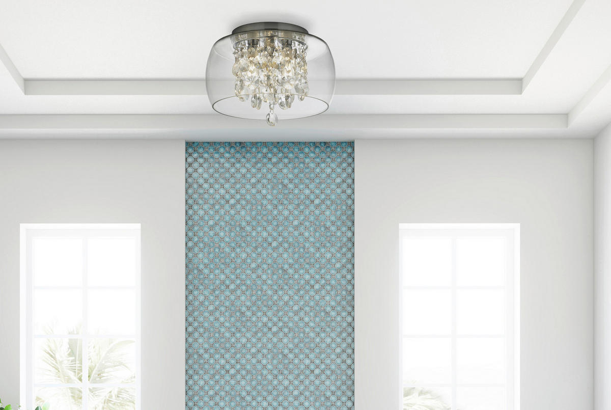 Searchlight Badleuchte Chrom transparent Stahl Glas B/H/L/D: ca. 28x20x28x28 cm G9 3 Brennstellen Curva - Chrom/transparent (28,00/28,00/20,00cm) - Searchlight