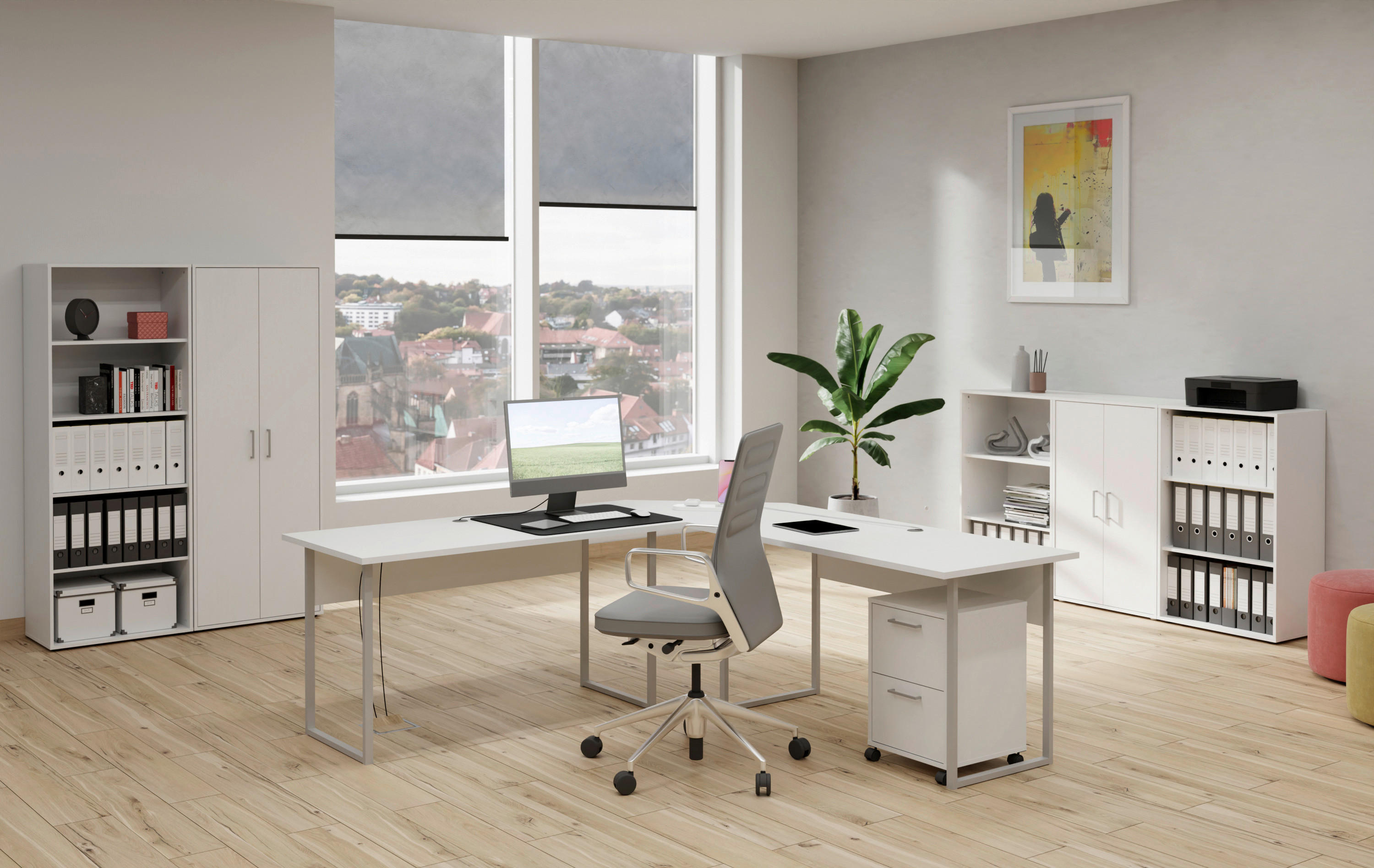 Winkelschreibtisch  B/H/T: ca. 204x74x204 cm Princeton_Winkelschreibtisch - weiß (204,00/74,00/204,00cm)