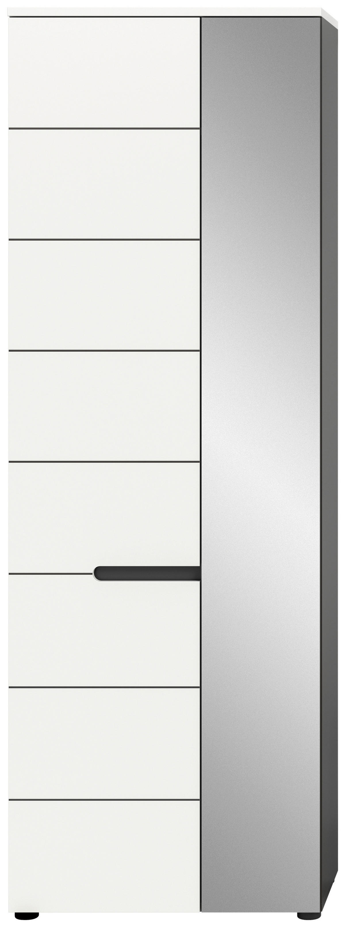 Garderobenschrank Canu basaltgrau Nachbildung weiß B/H/T: ca. 65x190x37 cm Canu - weiß/basaltgrau (65,00/190,00/37,00cm) - xonox.home