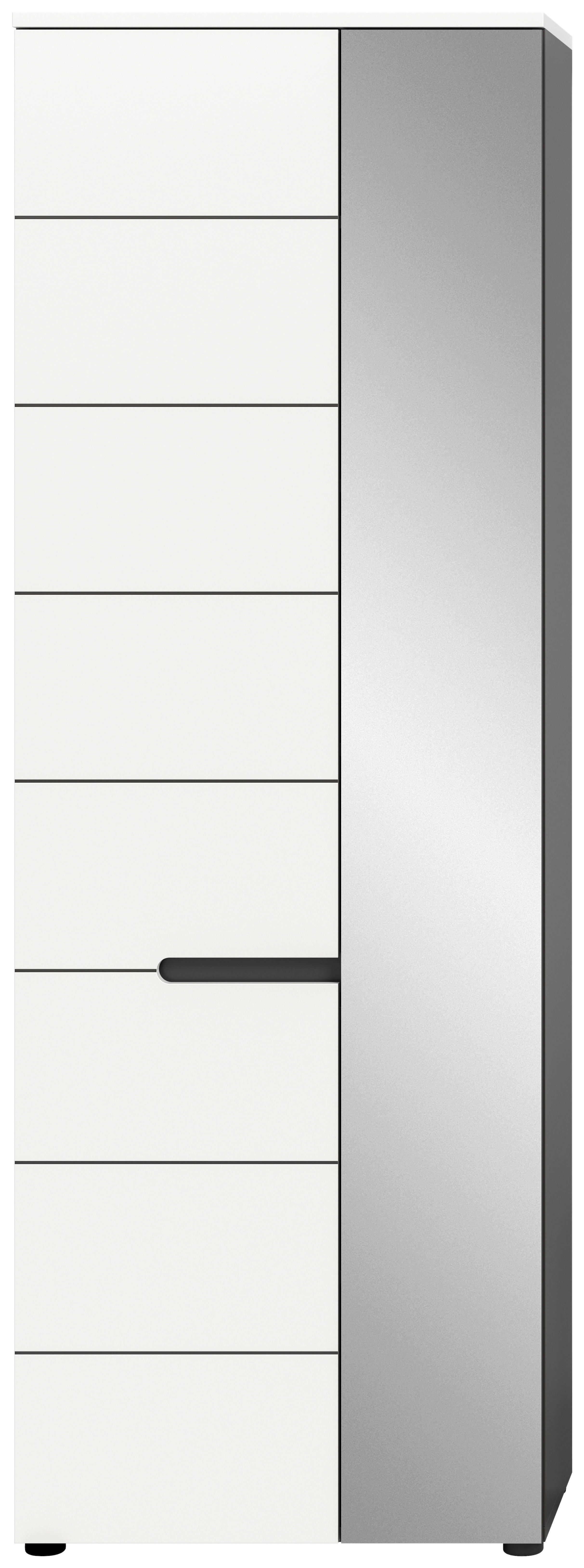 Thumbnail - Garderobenschrank Canu basaltgrau Nachbildung weiß B/H/T: ca. 65x190x37 cm