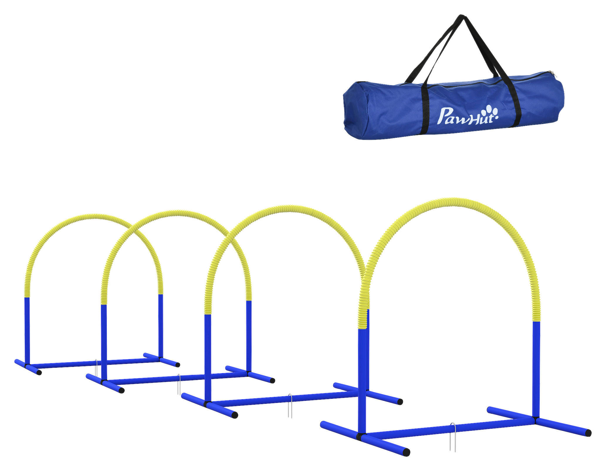 PawHut Hunde-Agility-Set blau Kunststoff B/H/L: ca. 64x95x88 cm Hunde-Agility-Set - blau/gelb (88,00/64,00/95,00cm) - PawHut
