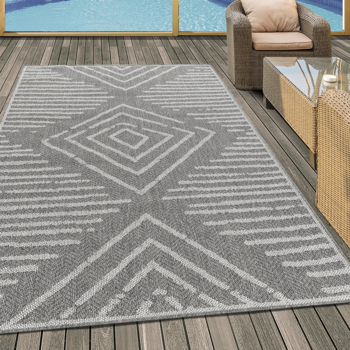 Ayyildiz Teppich ARUBA grau B/L: ca. 240x340 cm ARUBA - grau (240,00/340,00cm) - Ayyildiz