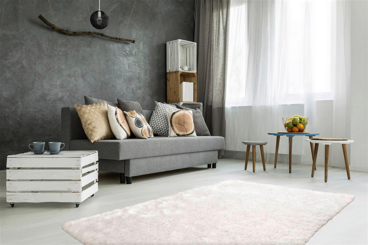 Kayoom Hochflorteppich Diamond 725 puderrosa B/H/L: ca. 80x4x150 cm Diamond 725 - puderrosa (150,00/80,00/4,00cm) - Kayoom
