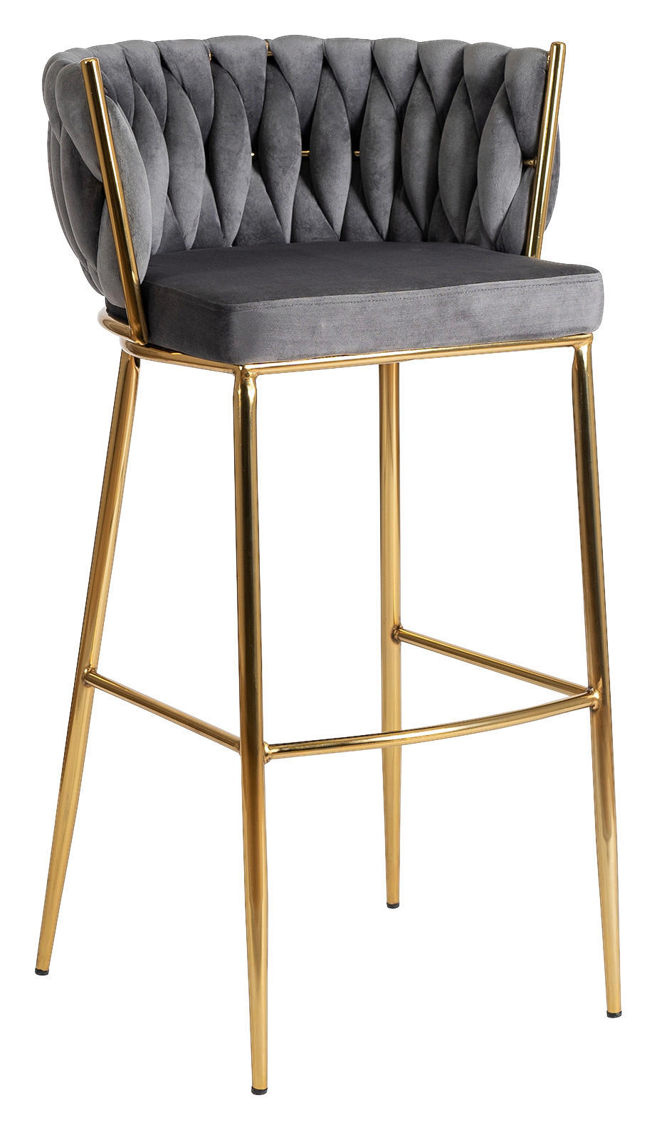 Barhocker FLORES grau Velourstoff B/H/T: ca. 60x104,5x56 cm FLORES - grau (60,00/104,50/56,00cm) - WIPMEB