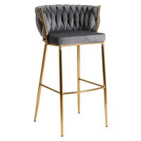 Barhocker FLORES grau Velourstoff B/H/T: ca. 60x104,5x56 cm FLORES - grau (60,00/104,50/56,00cm) - WIPMEB