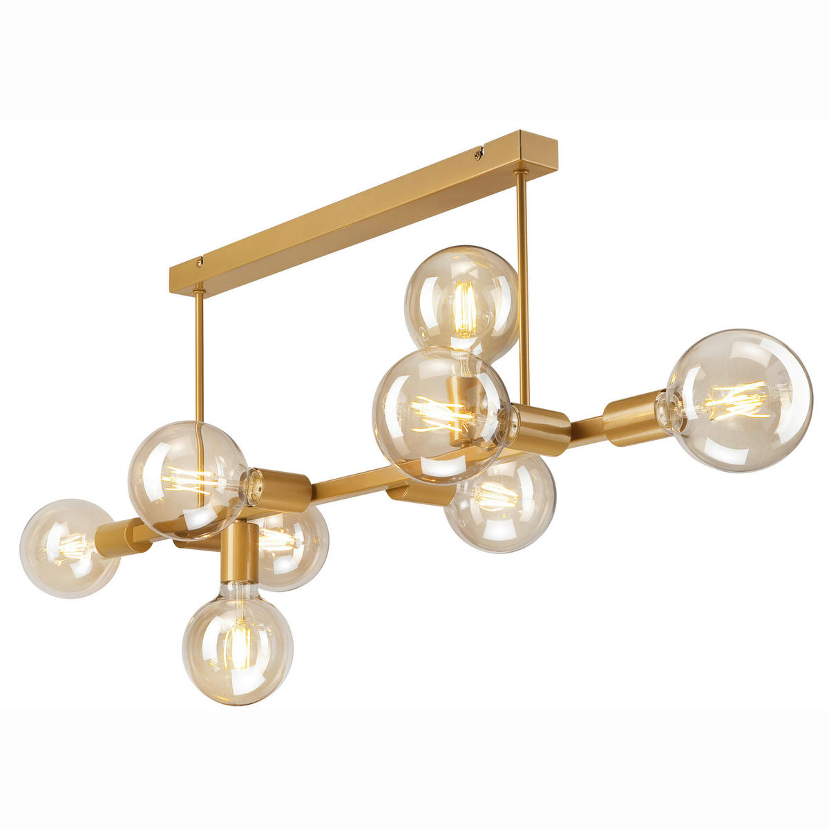 Lamkur Deckenleuchte gold Stahl B/H/L: ca. 93x39x93 cm E27 8 Brennstellen ASTRID - gold (93,00/93,00/39,00cm) - Lamkur