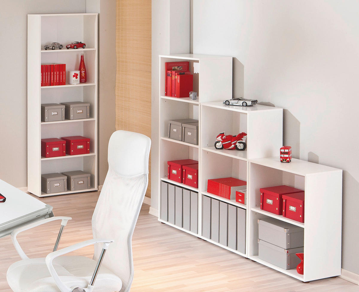 Regal Arco 4 weiß B/H/T: ca. 60x180x30 cm Arco 4 - weiß (60,00/180,00/30,00cm) - Inter Link