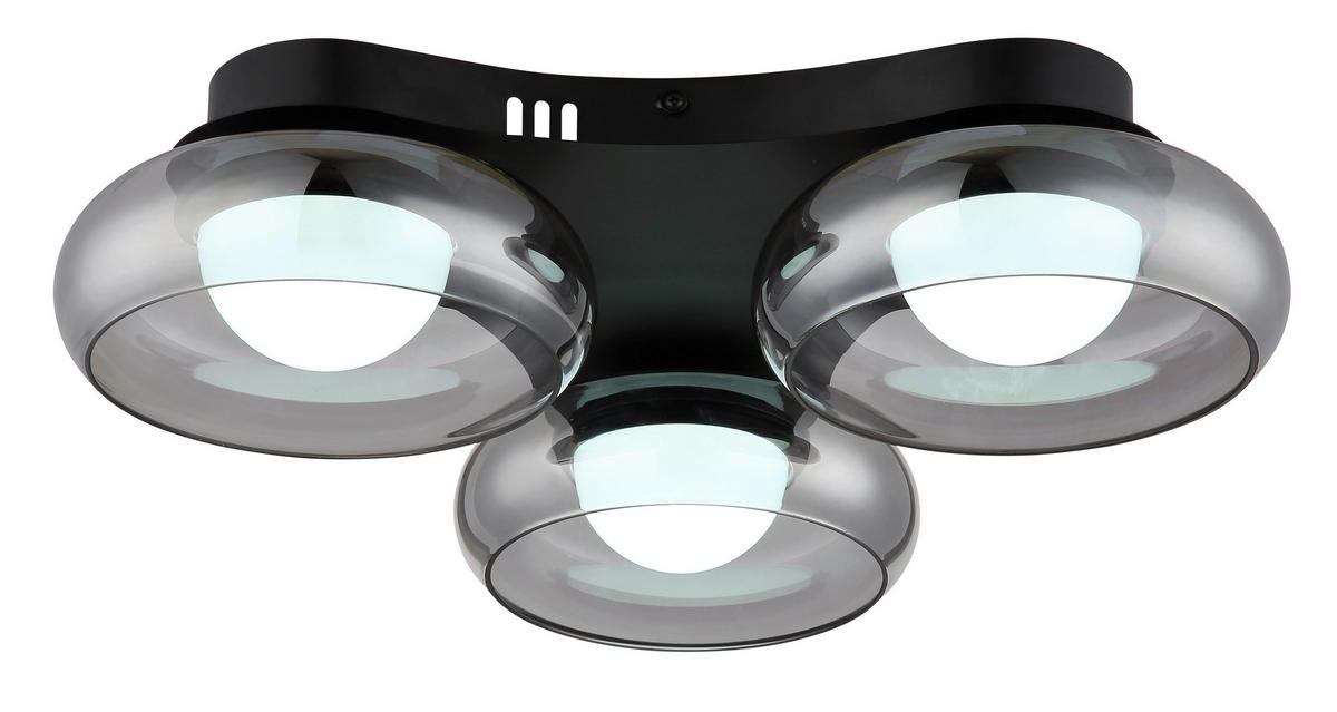 GLOBO Deckenleuchte Deckenleuchte-Carlene - schwarz/Rauch (52,00/49,00/15,50cm) - GLOBO