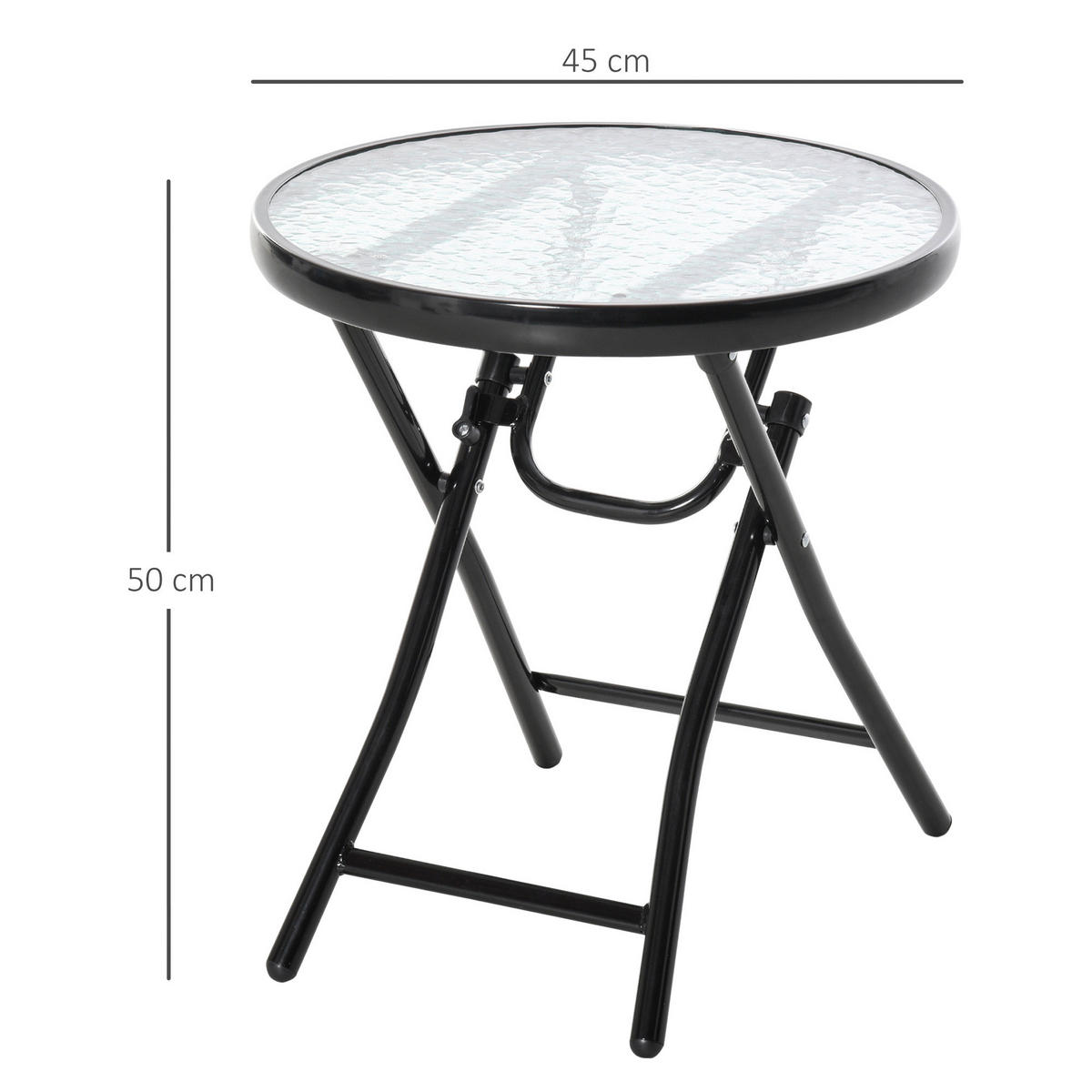 Outsunny Gartentisch schwarz Metall H/D: ca. 50x45 cm Gartentisch - schwarz (45,00/50,00cm) - Outsunny