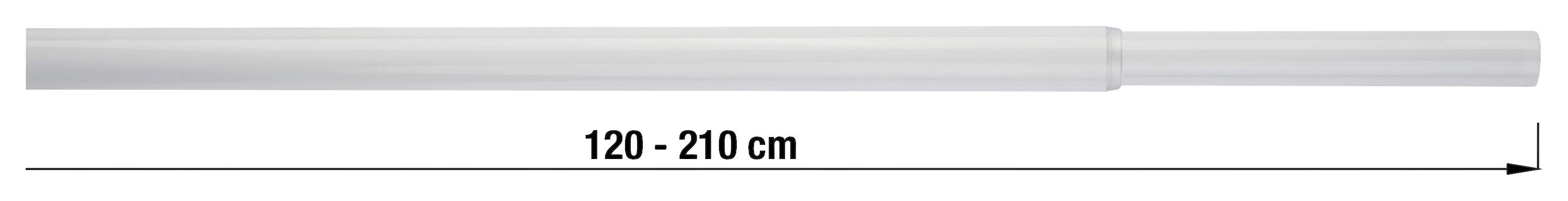 ondeco Stilgarnitur Rohr weiß Metall L: ca. 210 cm ausziehbar von ca. 120 bis 210 cm 1.0 Läufe Rohr - weiß (210,00cm) - ondeco