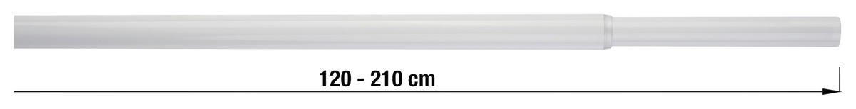Stilgarnitur Rohr weiß Metall L: ca. 210 cm ausziehbar von ca. 120 bis 210 cm 1.0 Läufe Rohr - weiß (210,00cm) - ondeco