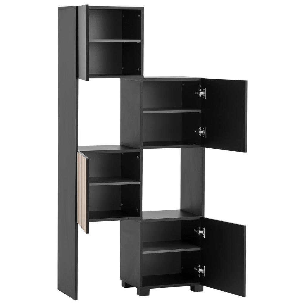 Thumbnail - Regal Alexa schwarz matt B/H/T: ca. 76x165,1x33,1 cm