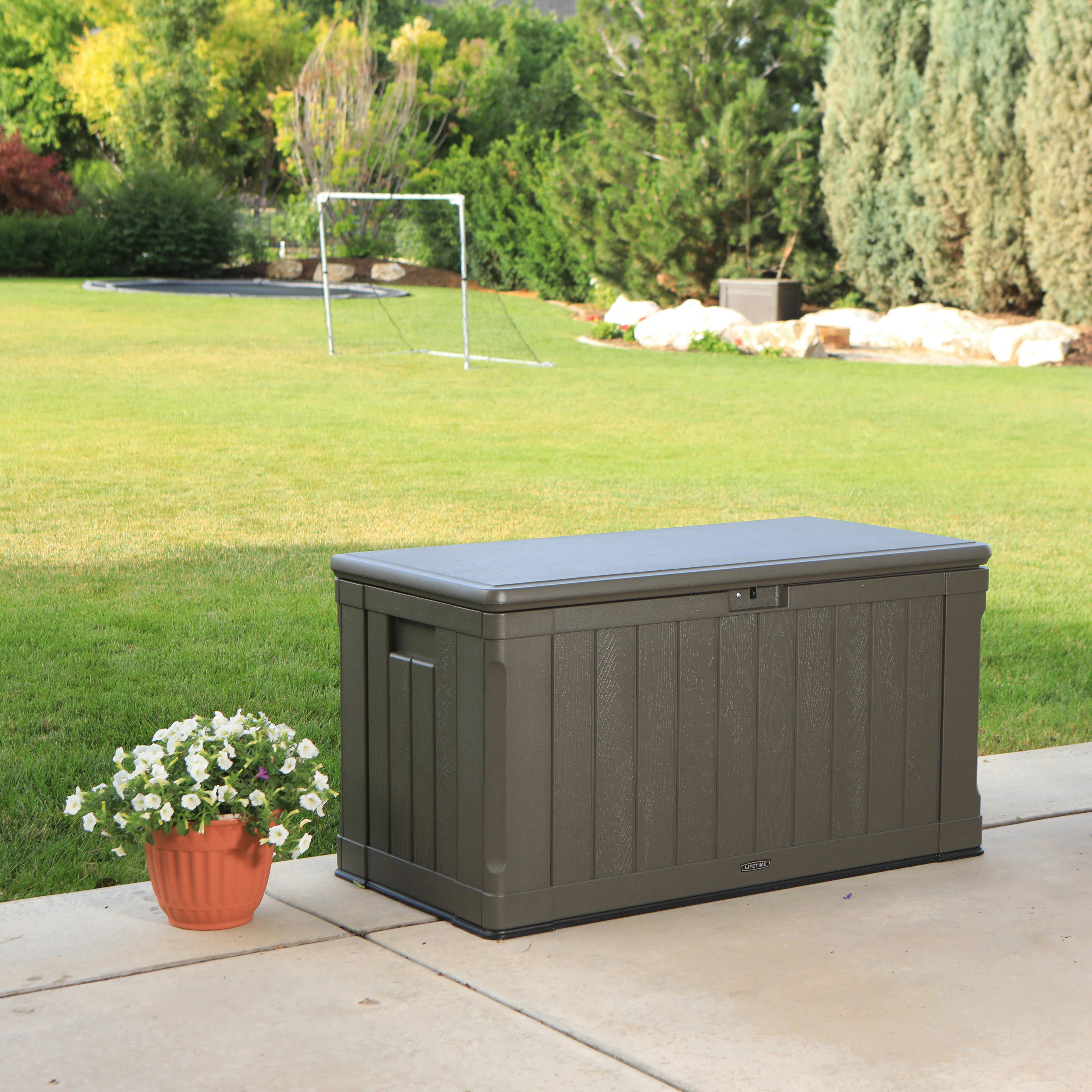 Lifetime Kissenbox Premium 440L braun Kunststoff B/H/T: ca. 128x67x64 cm Premium 440L - braun (128,00/67,00/64,00cm) - Lifetime
