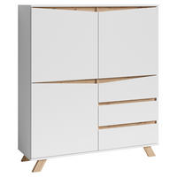 Highboard VALENTIN weiß Eiche Nachbildung B/H/T: ca. 120x142x38 cm VALENTIN - Eiche/weiß (120,00/142,00/38,00cm) - byLIVING