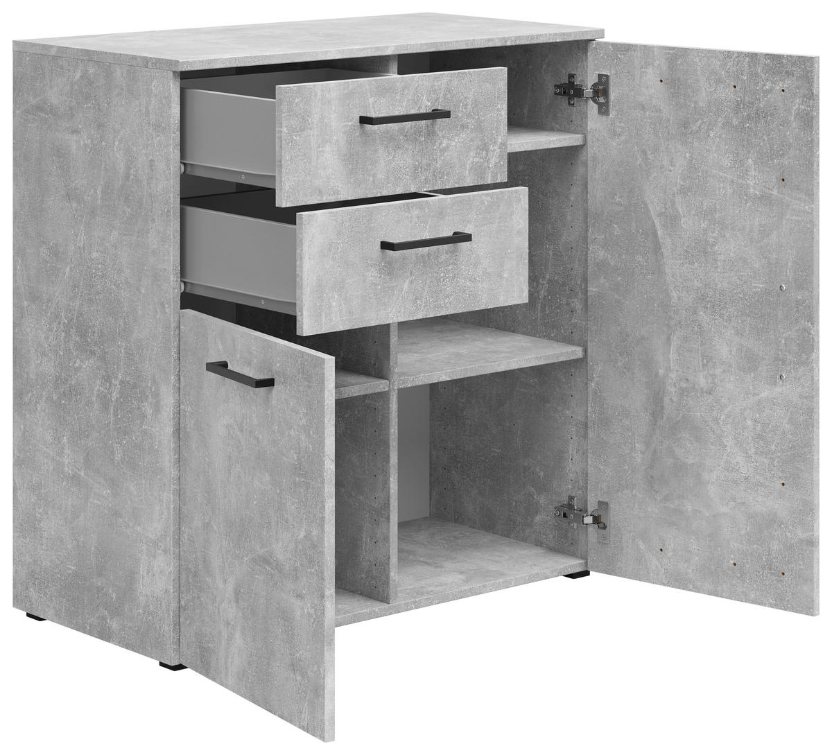 Kommode Multi-Stauraum Typ 26 Beton Optik B/H/T: ca. 80x83x40 cm Multi-Stauraum Typ 26 - Beton (80,00/83,00/40,00cm)