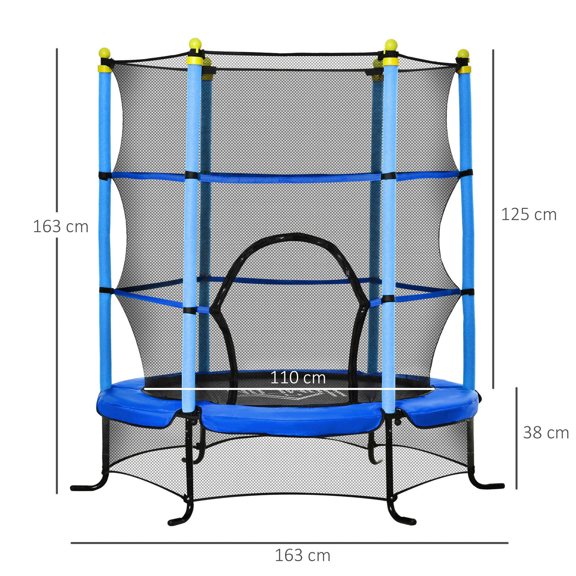 HOMCOM Trampolin blau B/H/L: ca. 163x163...