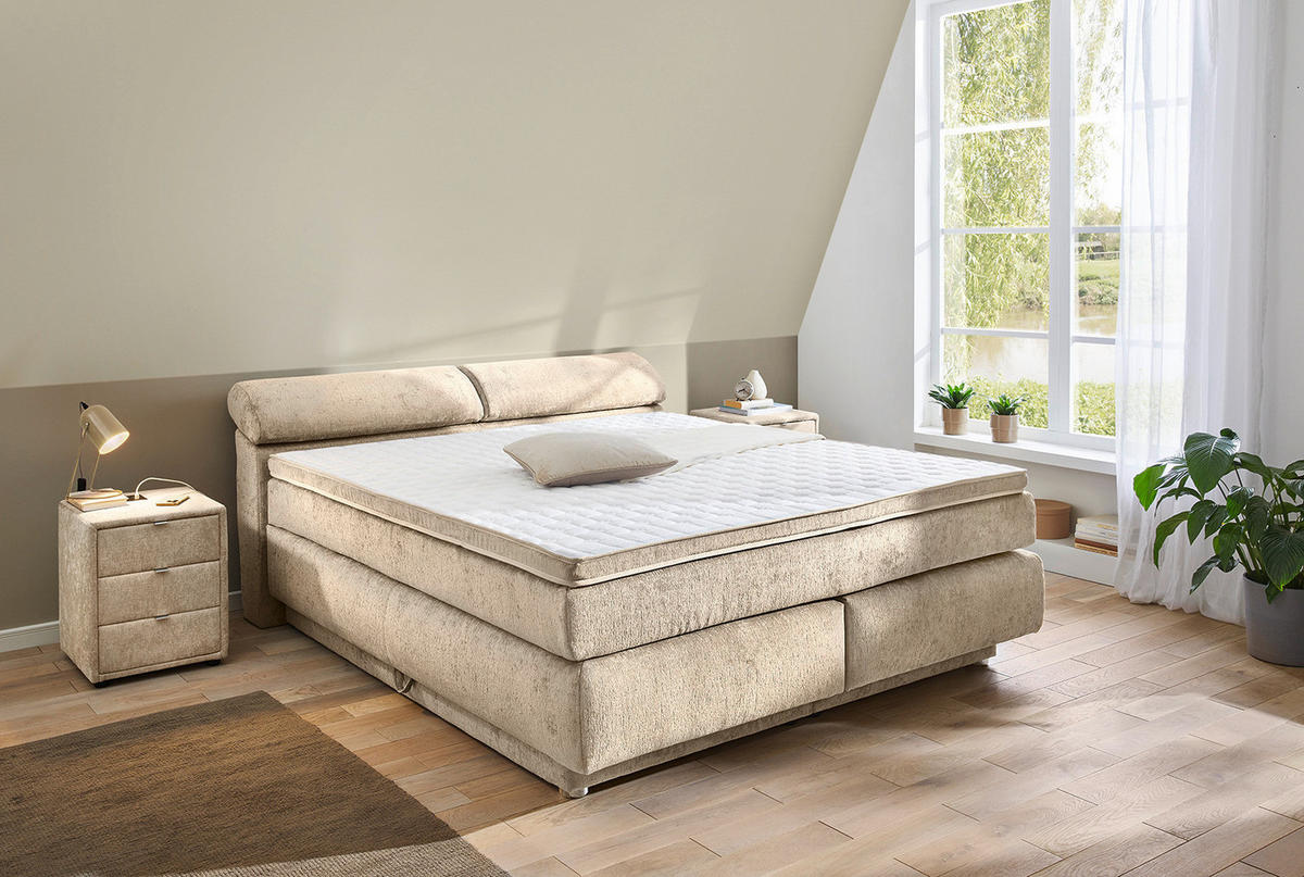 Boxspringbett  beige Liegefläche B/L: ca. 180x200 cm Ella_Boxspringbett 460/29 - beige (180,00/200,00cm)