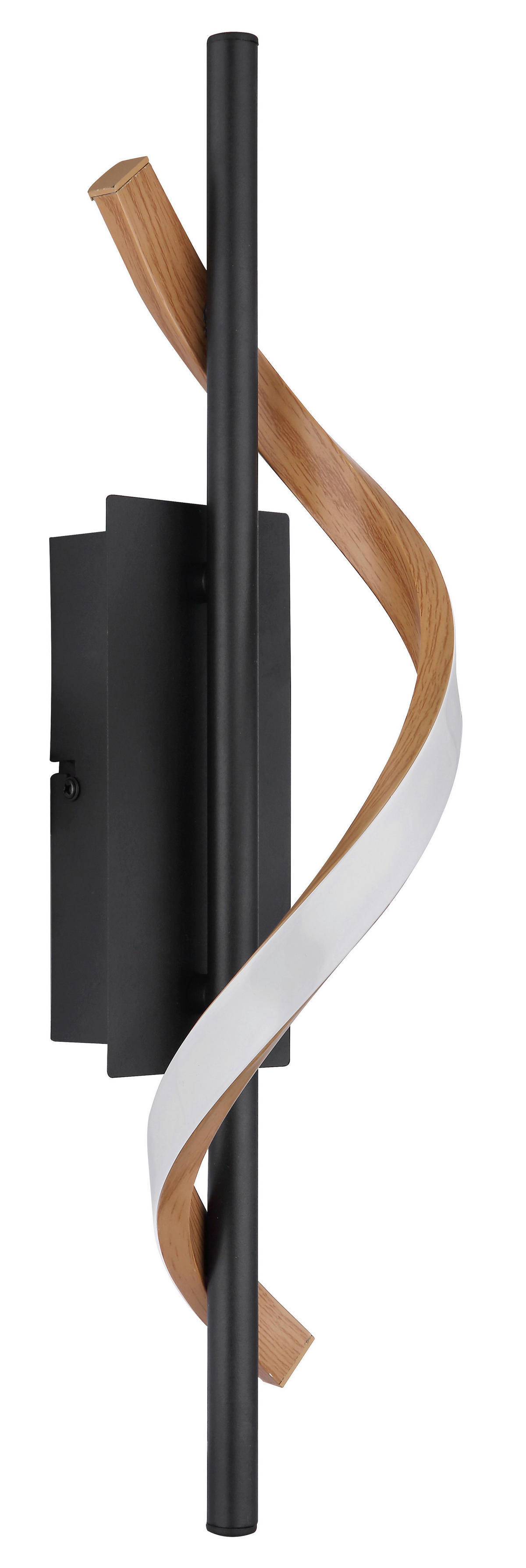 GLOBO Wandleuchte schwarz dunkelbraun Opal Aluminium Kunststoff Metall B/H/L: ca. 13x46,5x10 cm 1 Brennstellen WATKINS - dunkelbraun/schwarz (10,00/13,00/46,50cm) - GLOBO