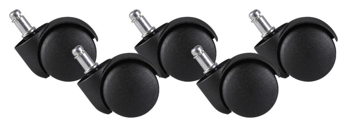 Zubehör schwarz Kunststoff B/H/T: ca. 5x5x5 cm Teppichbodenrollen - schwarz (5,00/5,00/5,00cm) - Amstyle