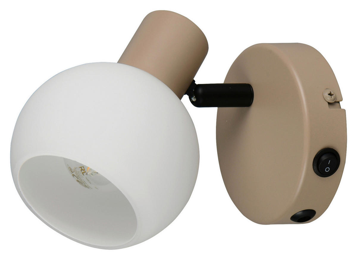 Reality Leuchten Spots beige Metall B/H: ca. 10x13,5 cm E14 1 Brennstellen Spot_Boba_1 - beige (10,00/13,50cm) - Reality Leuchten