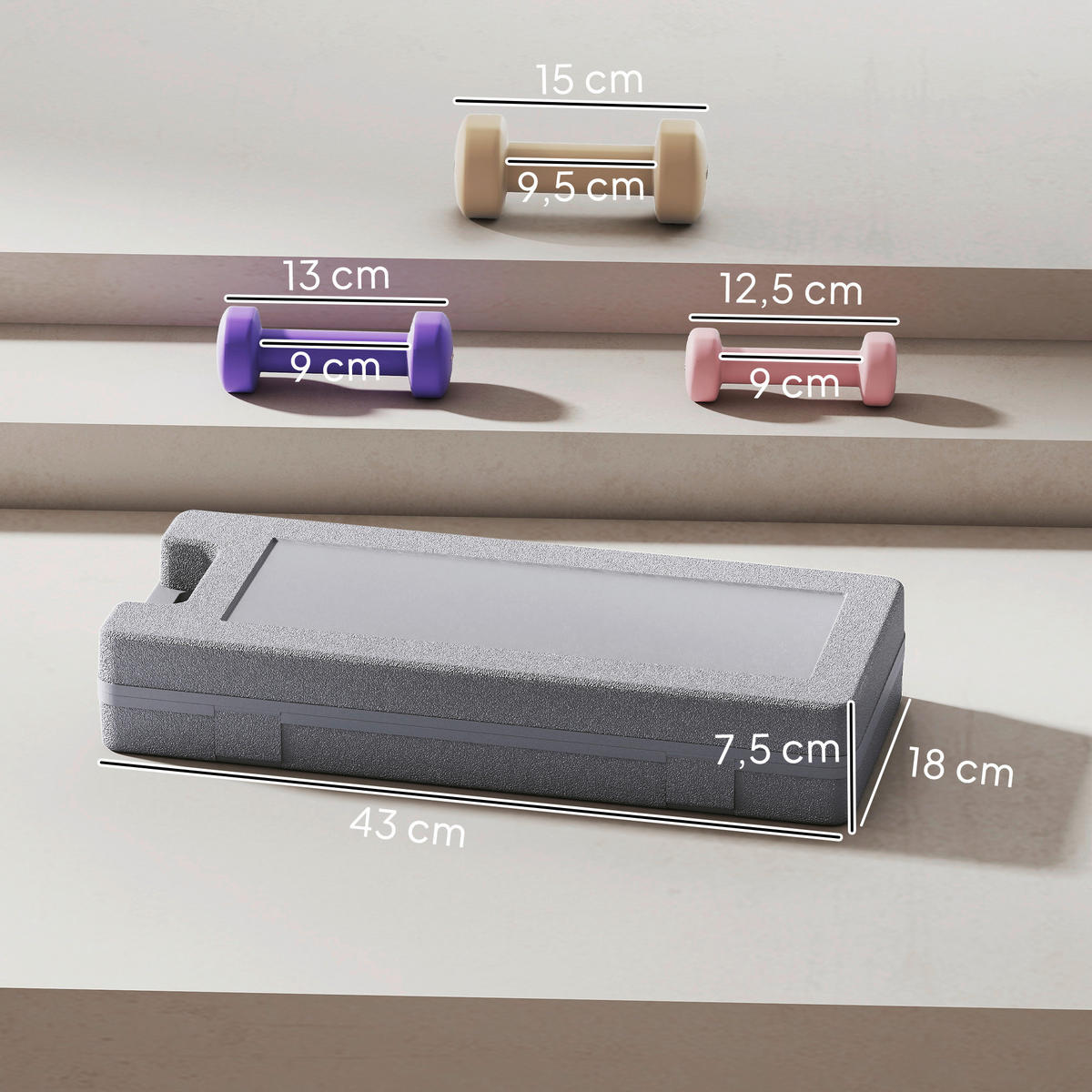 HOMCOM Kurzhanteln kaffee Kunstleder B/H/L: ca. 18x7,5x43 cm Kurzhanteln - kaffee/rosa (43,00/18,00/7,50cm) - HOMCOM