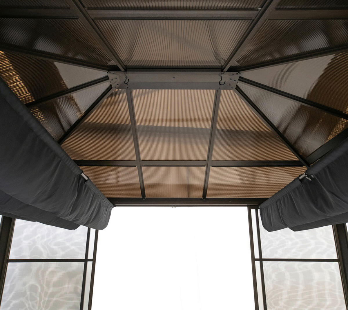 Sojag Pavillon Castel bronze Aluminium B/H/L: ca. 298x283x362 cm Castel - bronze (362,00/298,00/283,00cm) - Sojag