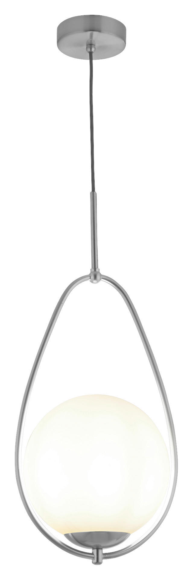 Searchlight Pendelleuchte Opal silber Stahl Glas B/H/D: ca. 23x150x23 cm E27 1 Brennstellen Avalon - Opal/silber (23,00/150,00cm) - Searchlight