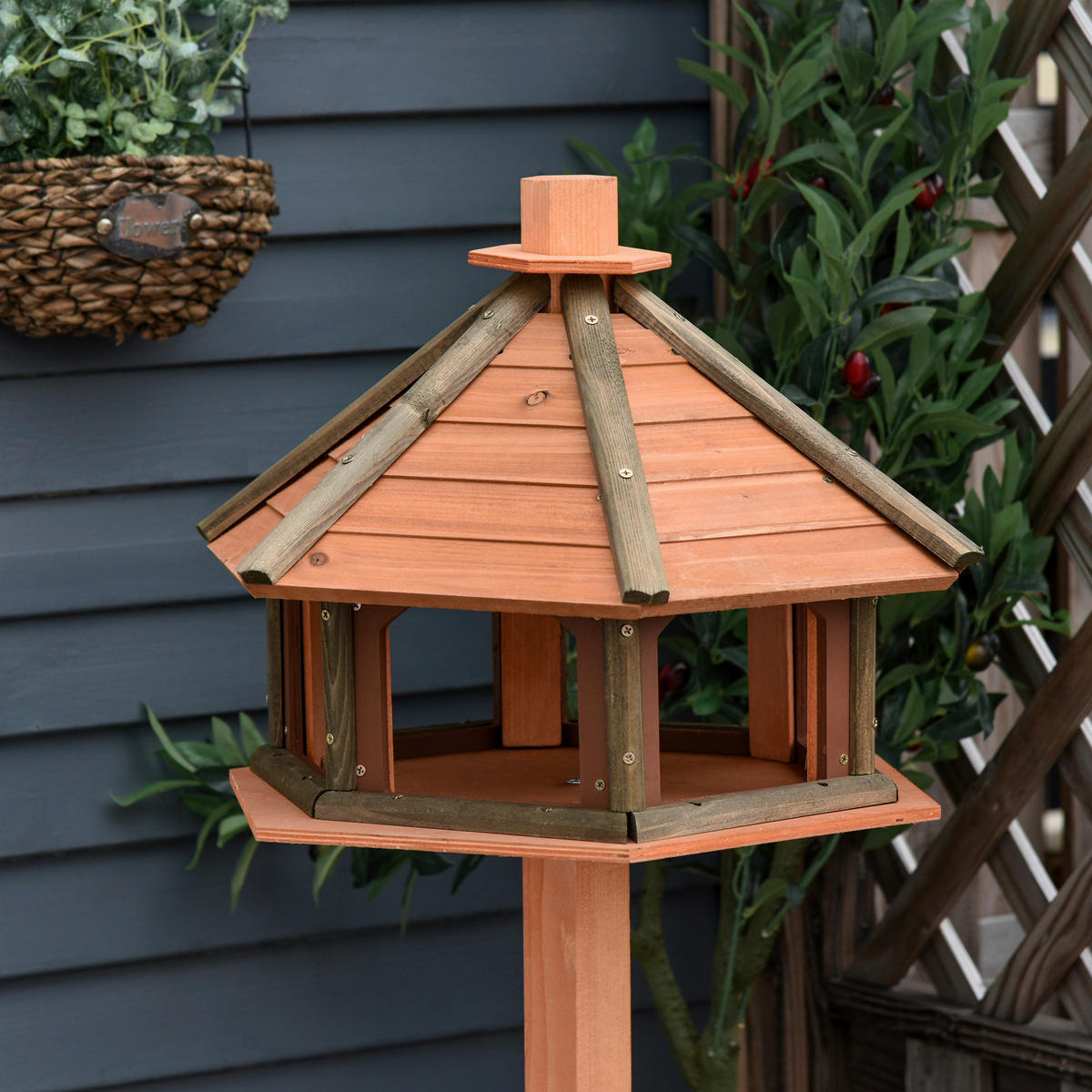 PawHut Vogelhaus natur Holz B/H/L: ca. 52x130x52 cm Vogelhaus - natur (52,00/52,00/130,00cm) - PawHut