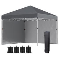 Outsunny Pavillon dunkelgrau Polypropylen B/H/L: ca. 297x297x274 cm Faltpavillon - dunkelgrau (274,00/297,00/297,00cm) - Outsunny