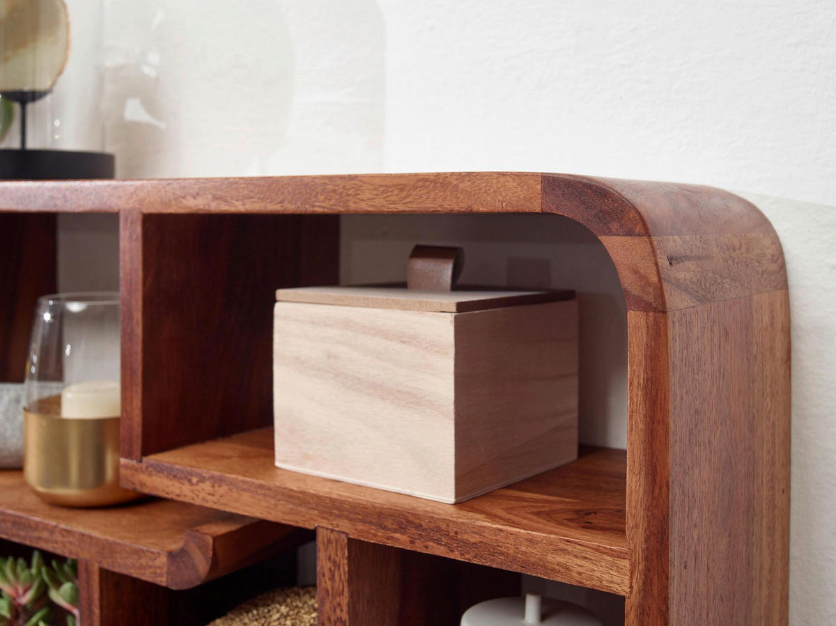 Wandregal rosenholz Holz B/H/T: ca. 80x55x15 cm Wandregal - rosenholz (80,00/55,00/15,00cm) - Wohnling