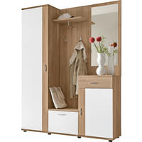 Garderobe Patent Eiche Sonoma Nachbildung weiß B/H/T: ca. 145x184x30 cm Patent - Eiche/weiß (145,00/184,00/30,00cm)