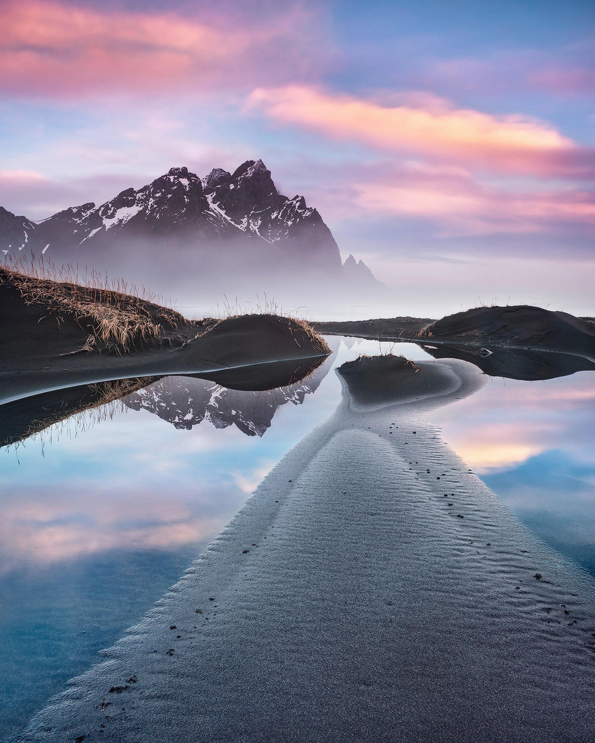 Komar Fototapete Glowing Vestrahorn B/L: ca. 200x250 cm Glowing Vestrahorn - (200,00/250,00cm) - Komar