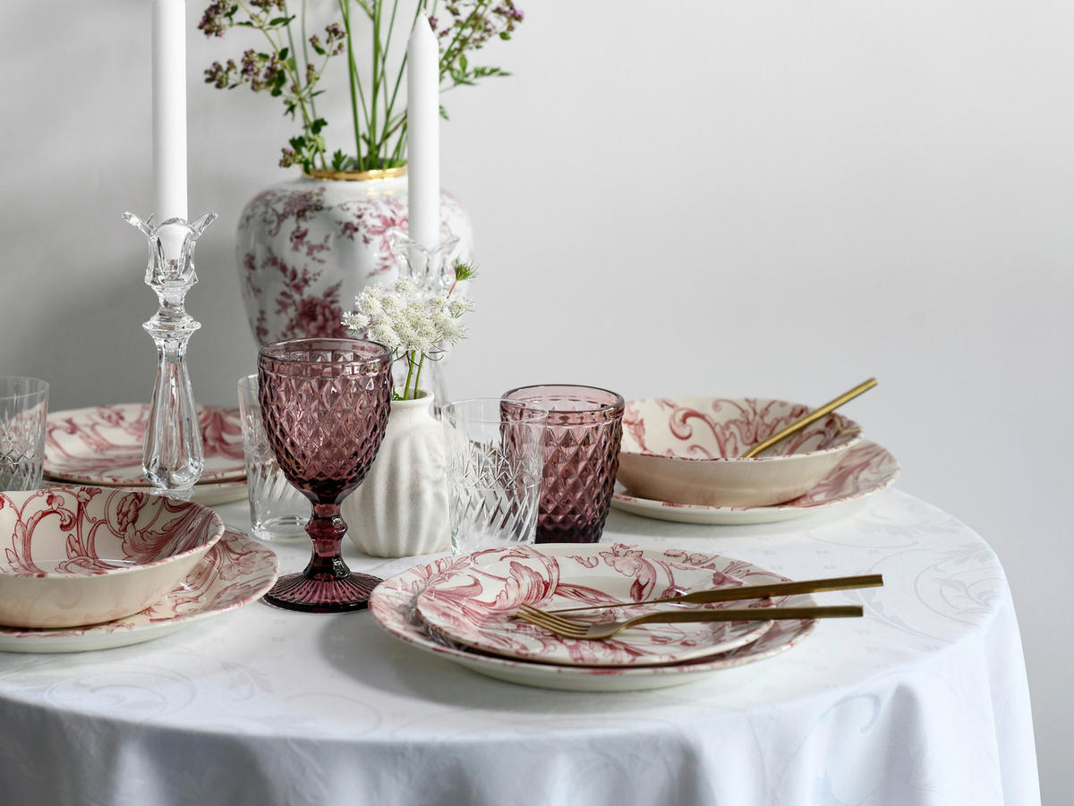 CreaTable Tafelservice Venecia rot Steingut 18 tlg. Venecia - rot (31,50/30,50/33,00cm) - CreaTable