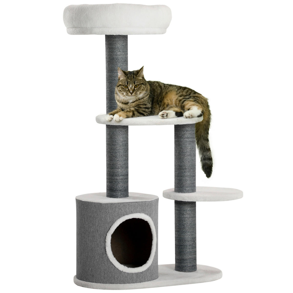 PawHut Kratzbaum grau Spanplatte B/H/L: ca. 30,5x98x55,5 cm Kratzbaum - grau (55,50/30,50/98,00cm) - PawHut