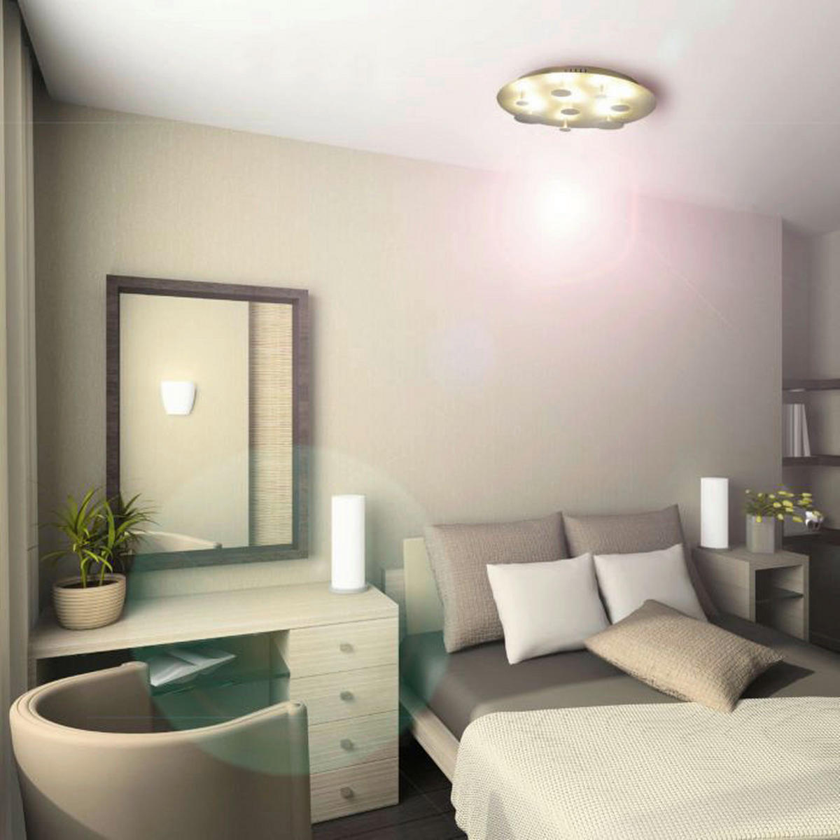 Näve Leuchten LED Deckenleuchte NV1265759 silber Metall H/D: ca. 8x50 cm null 1 Brennstellen Firenze - silber (50,00/8,00cm) - Näve Leuchten