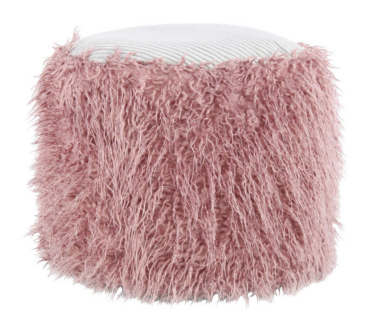 360 Living Hocker Bobtail 100 rosa grau Kord Kunstfell Styropor H/D: ca. 38x45 cm Bobtail 100 - rosa/grau (45,00/38,00cm) - 360 Living