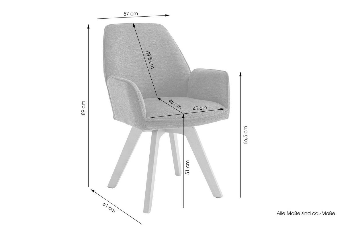Stuhl TONY Eiche anthrazit Holz Stoff B/H/T: ca. 57x89x61 cm TONY - Eiche/anthrazit (57,00/89,00/61,00cm) - byLIVING
