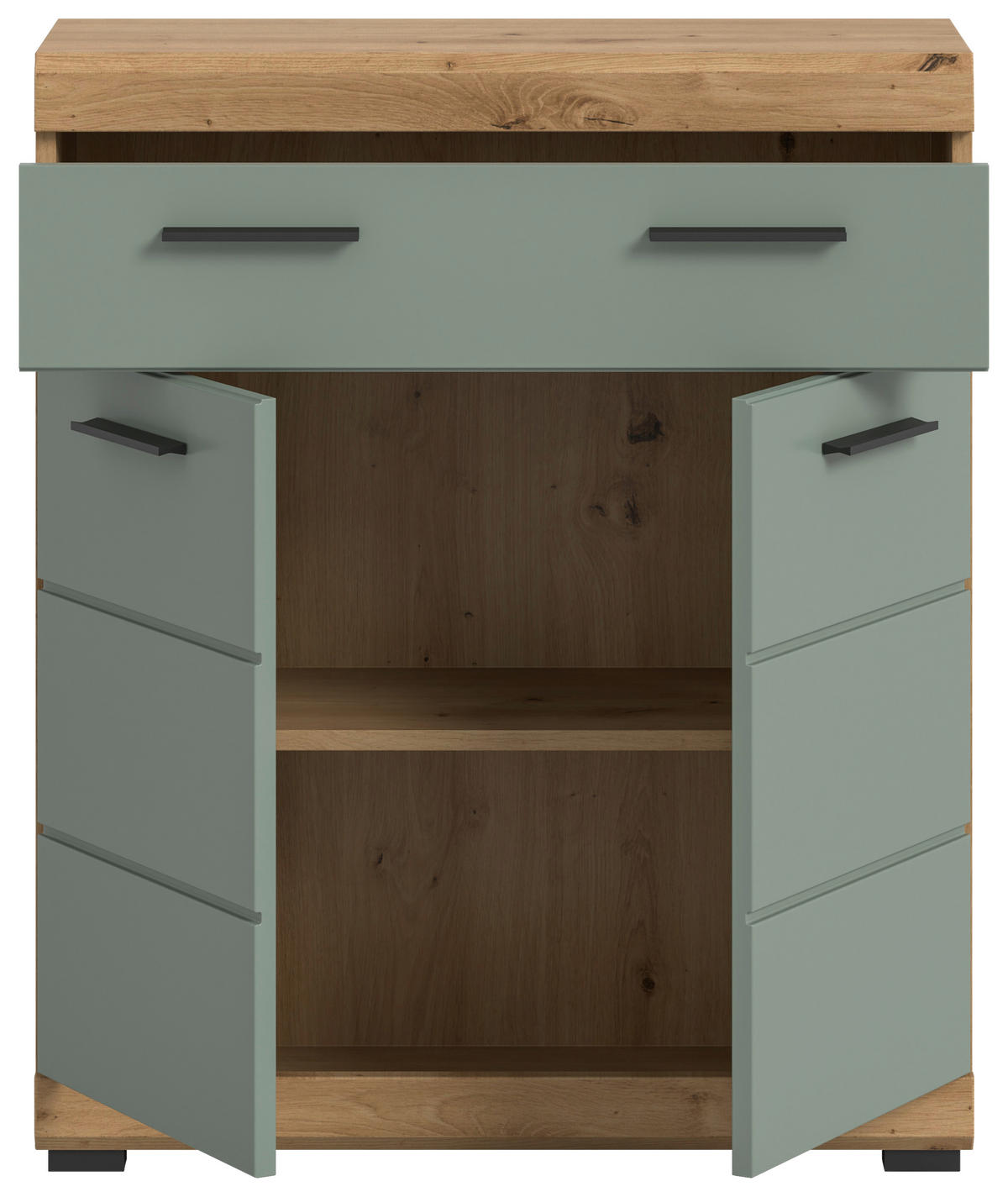 Schrank Scout Eiche Artisan Nachbildung salbei Nachbildung B/H/T: ca. 74x88x31 cm Scout - Eiche/salbei (74,00/88,00/31,00cm) - xonox.home