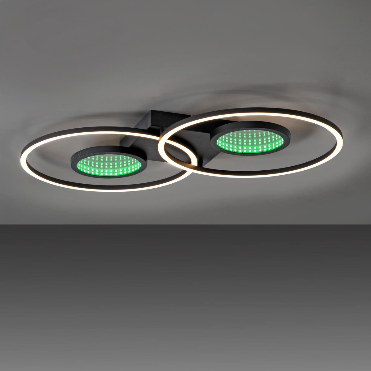 Just Light LED Deckenleuchte schwarz weiß Kunststoff Aluminium H/L: ca. 7x70 cm 2 Brennstellen LED-Deckenleuchte_Tunel - weiß/schwarz (70,00cm) - Just Light